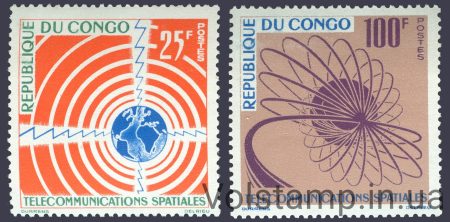 1963 Конго (Браззавиль) Серия марок (Космос, Космическая связь) MNH №30-31