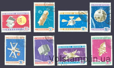1966 Mongolia series of stamps (Space Satellite) Used №452-459