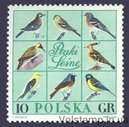 1966 Польша Марка с серии (Птицы) MNH №1718