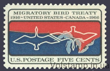 1966 США Марка (Птахи) MNH №897
