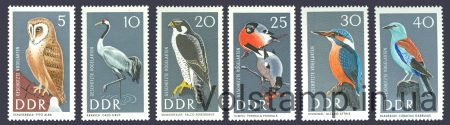 1967 GDR Series stamps (Birds) MNH №1272-1277