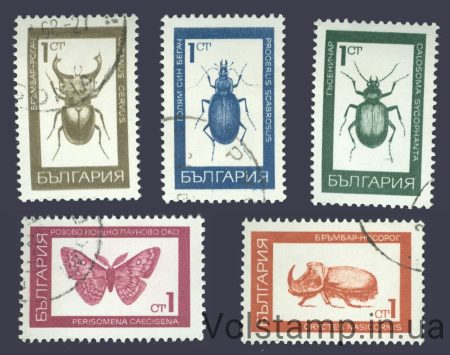 1968 Болгария Серия марок (Насекомые) Гашеные №1826-1830
