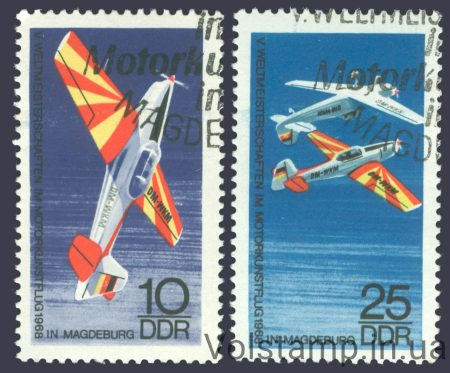 1968 GDR series of stamps (Aviation, Aeroplans) Used №1391-1392