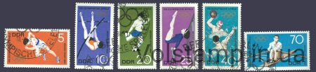 1968 ГДР Серия марок (Летние Олимпийские игры, Мехико) Гашеные №1404-1409