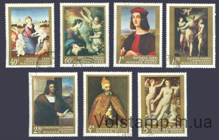 1968 Hungary series of stamps (paintings of Italian masters) Used №2465-2471