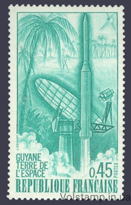 1970 Франция Марка (Космос, Спутник Даймонд Б) MNH №1705