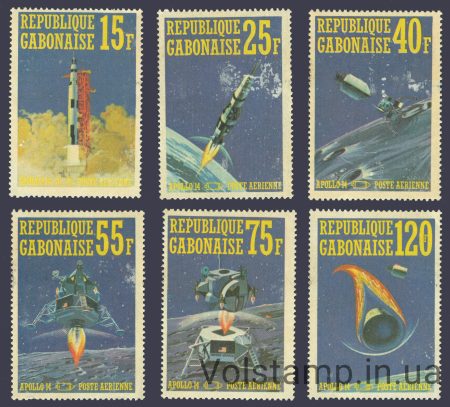 1971 Габон Серія марок (Космос, Аполлон 14) MNH №403-408