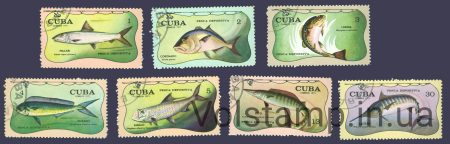 1971 Cuba stamps Series (Fish) Used №1721-1727