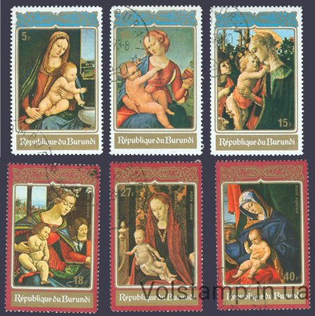 1972 Burundi series of stamps (painting) Used №875-880