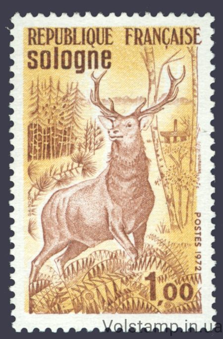 1972 Франция Марка (Млекопитающие, олень) MNH №1808