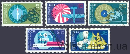 1972 НДР Серія марок (Кораблі, мототоцикл, літак) Гашені №1773-1777