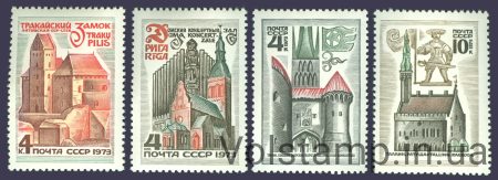 1973 серия марок Историко-архитектурные памятники Прибалтийских республик №4237-4240