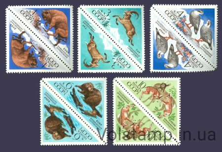 1973 серія тет-беш Державні заповідники СРСР №4187-4191