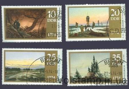 1974 GDR series of stamps (Painting, Friedrich) Used №1958-1961