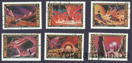 1974 Куба Серія марок (Космічні подорожі майбутнього) Гашені №1956-1961