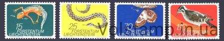 1974 Liechtenstein series of stamps (butterflies, birds, reptiles) MNH №609-612