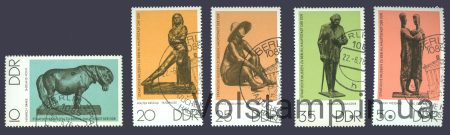 1976 GDR series of stamps (Art, Sculpture) Used №2141-2145