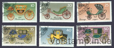 1976 ГДР Серия марок (Кареты, транспорт) Гашеные №2147-2152