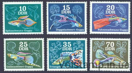 1976 GDR Series stamps (Fish) MNH №2176-2181
