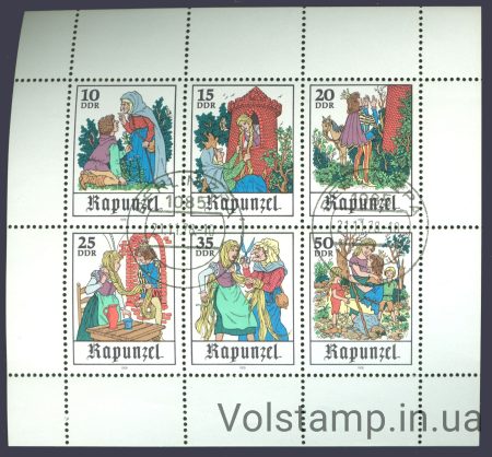 1978 ГДР Малый лист (Искусство, кино, сказки, мультфильмы) Гашеный №2382-2387