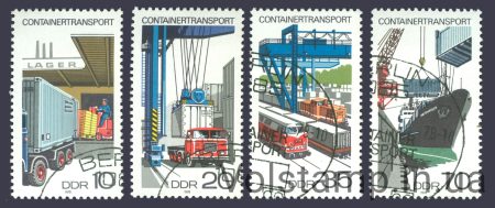 1978 ГДР Серия марок (Поезда, автомобили, корбали) Гашеные №2326-2329
