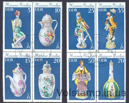 1979 НДР Серія марок квартблокі (Мистецтво, музей) Гашені №2464-2471