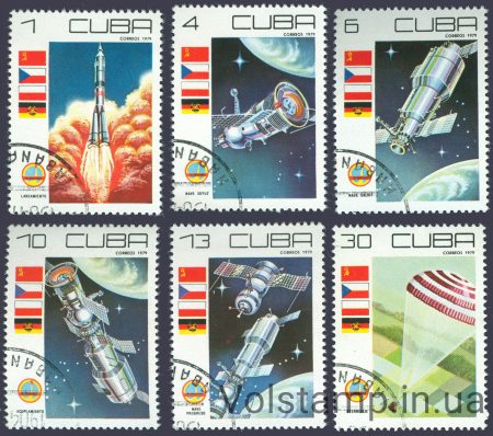 1979 Куба Серия марок (День космического путешествия) Гашеные №2384-2389