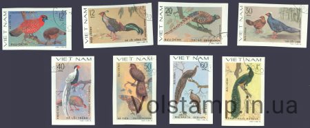 1979 Вьетнам Серия марок без перфорации (Птицы) Гашеные №1044-1051