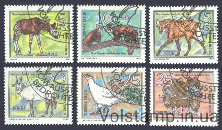 1980 НДР Серія марок (Зникаючі тварини I) Гашені №2522-2527