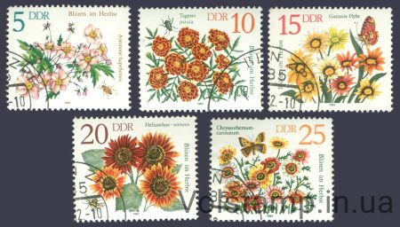 1982 GDR Series stamps (Autumn Flowers) Used №2737-2742