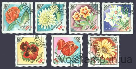 1983 Mongolia Series stamps (Flowers) Used №1560-1566