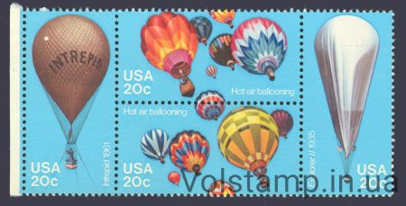 1983 США Сцепка (200 лет авиации, воздушный шар) MNH №1617-1620