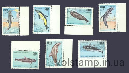1984 Cuba stamp Series (Dolphins, Whales) Used №2828-2834