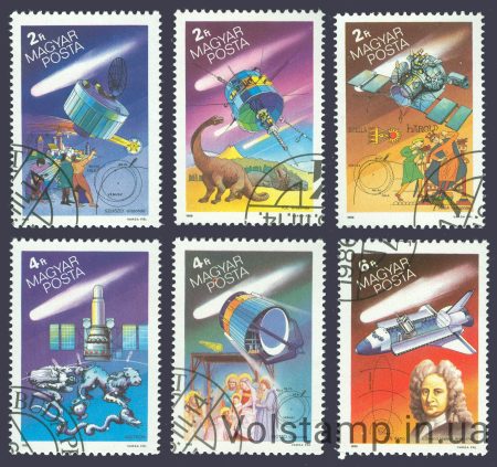 1986 Hungary series of stamps (comet Gallea) Used №3805-3810