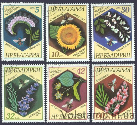 1987 Болгария Серия марок (Пчелы и растения) Гашеные №3582-3587