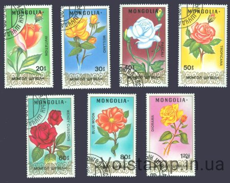 1988 Монголія Серія марок (Троянди) Гашені №1948-1954