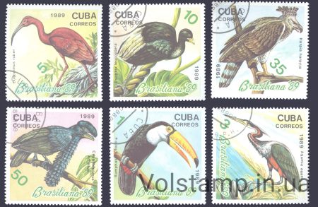 1989 Куба Серія марок (Птахи) Гашені №3300-3305