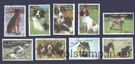 1995 Sao Tome and Principe series of stamps (dogs) Used №1548-1556