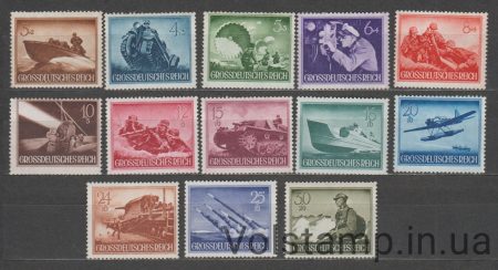1944 Нацистская Германия Серия марок (Война, военная техника, солдаты) MNH №873-875