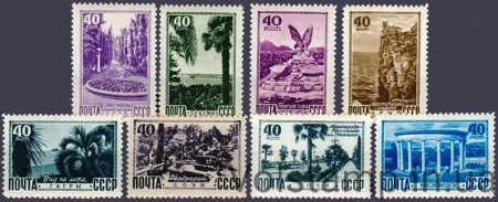 1949 series of stamps Views of the Caucasus and Crimea - MNH №1262-1269