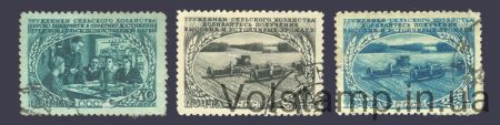 1950 серія марок Розвиток сільського господарства у СРСР - Гашені №1435-1437
