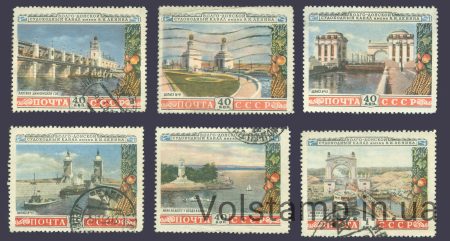 1953 series of stamps Volga-Don Canal - Used + 1 MH №1634-1639