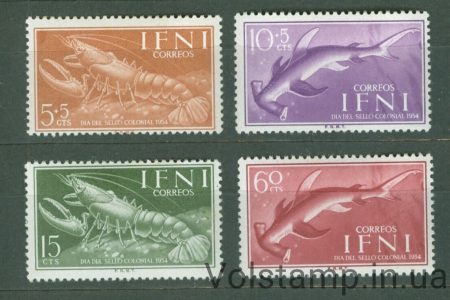 1954 Іфні серія марок (Риби, акули) MNH №147-150