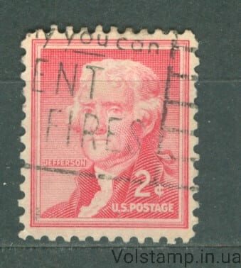 1954 США Марка (Личность,Томас Джеферсон, президент) Гашеная №654