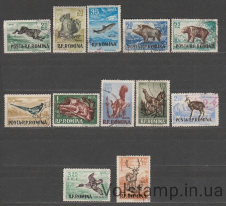 1956 Румыния серия марок (Фауна, млекопитающие) Гашеные №1565-1576
