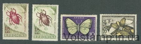 1956 Румунія серія марок (Фауна, комахи, метелики) MNH №1586-1588