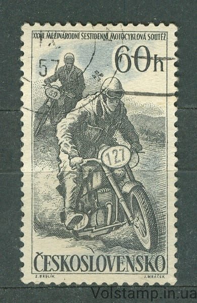 1957 Чехословакия марка (Мотоцикл) Гашеная №1034