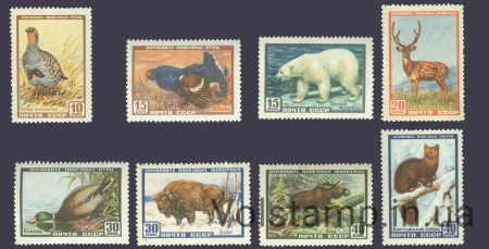 1957 серия марок Фауна СССР - MNH №1906-1913