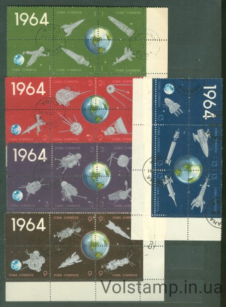 1964 Куба серія марок (Космос, супутники) Гашені №918-942