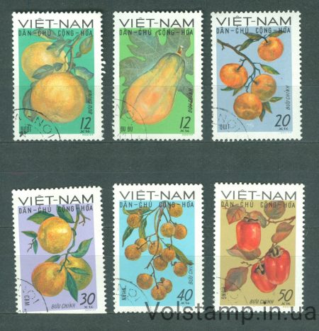 1969 Вьетнам серия марок (Флора, фрукты) Гашеные №588-593